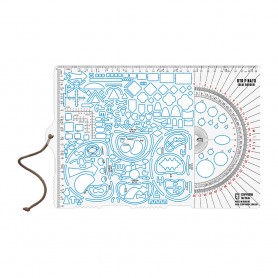 BIG TACTICAL RULER PROTRACTOR NATO 315 208 MM (BLUE EDGE)